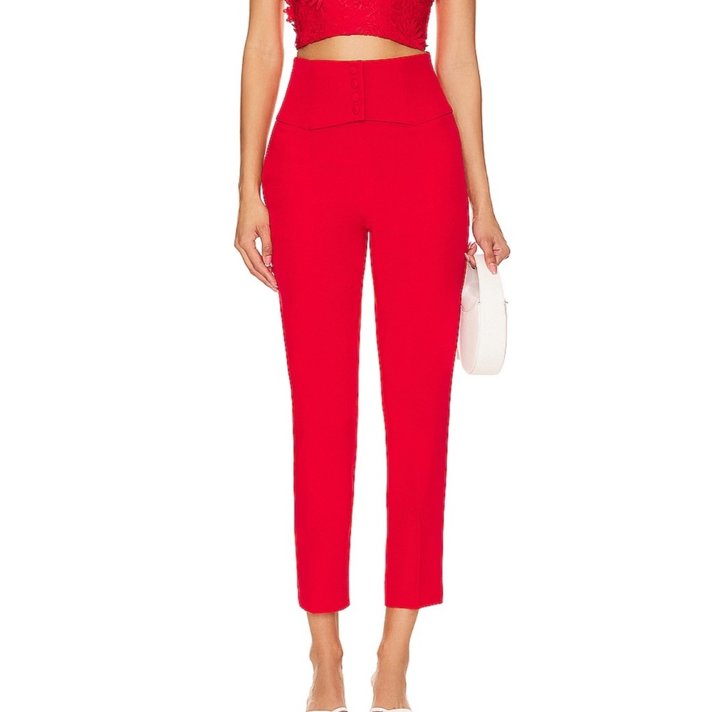 Bardot corset pant in famous red